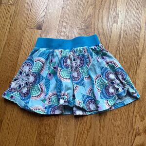 Tea Collection Girl's Summer Blue Floral Skort Skirt with Built In Shorts - 4